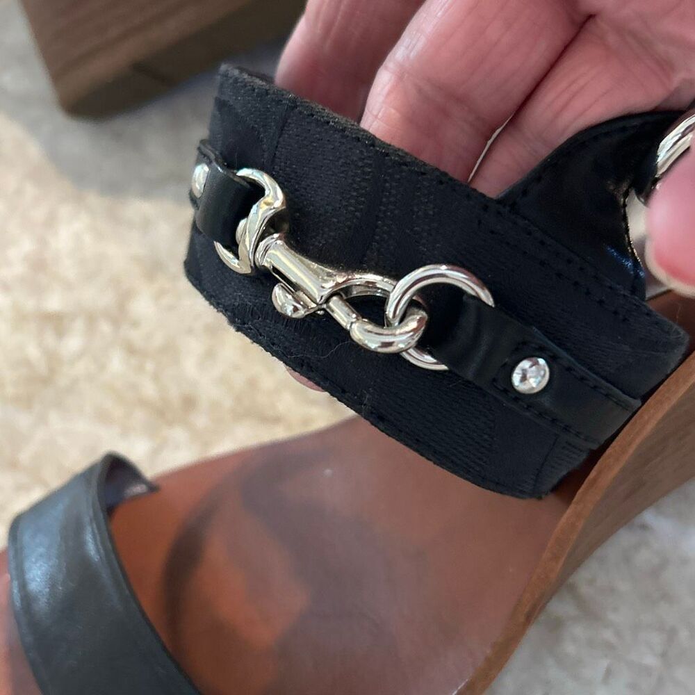 COACH Wedge Black Sandals - Picture 4 of 11